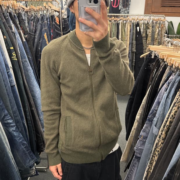 M) 바버 니트 집업
