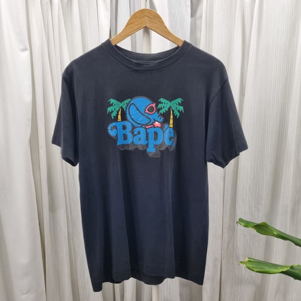 일본 스트리트 BAPE 야자수 캐릭터 프린트 티셔츠 2177