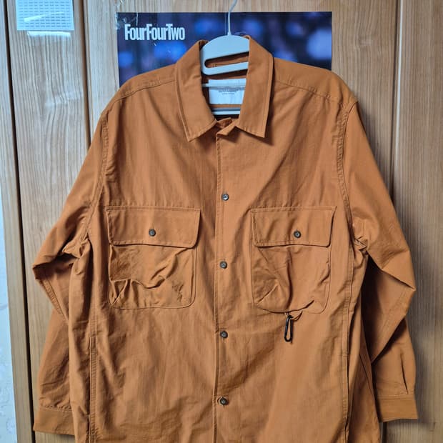 아웃스탠딩 오픈카라 유틸리티 셔츠 오렌지 M