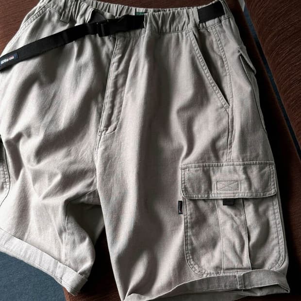 Cotton linen Utility cargo shorts