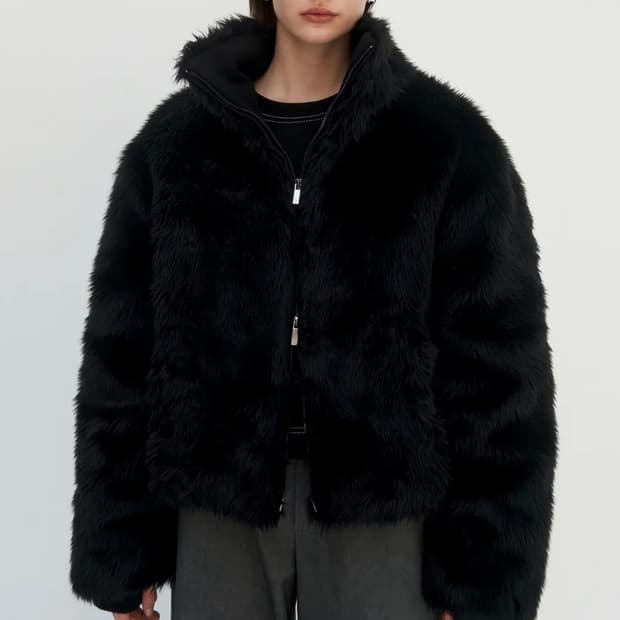 트리밍버드 하이넥퍼자켓 블랙 판매해요