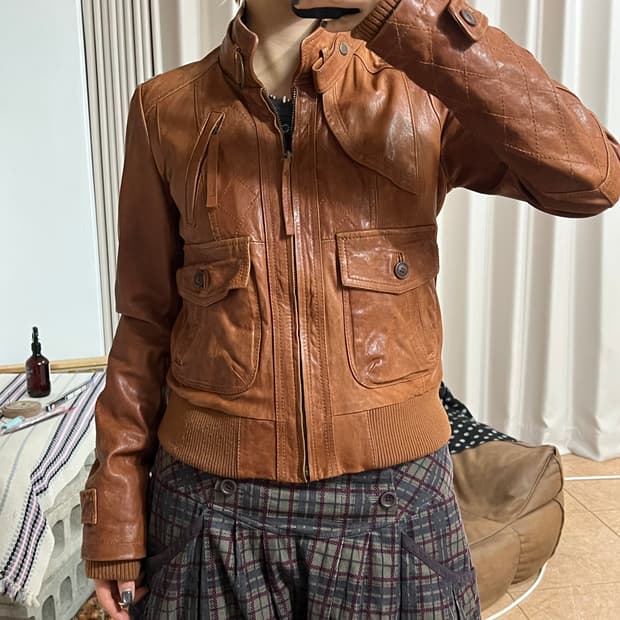 써스데이아일랜드 양가죽 레더자켓