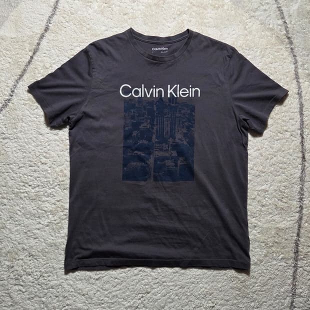 Calvin 시티 그래픽 티