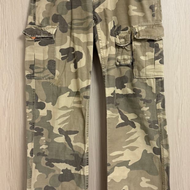 빈티지 y2k 카모 카고팬츠