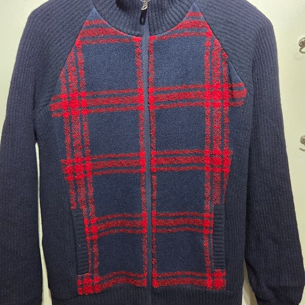 네이비 니트가디건