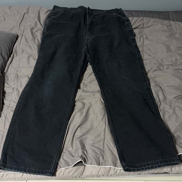 빈티지 칼하트 싱글니 팬츠 블랙색상