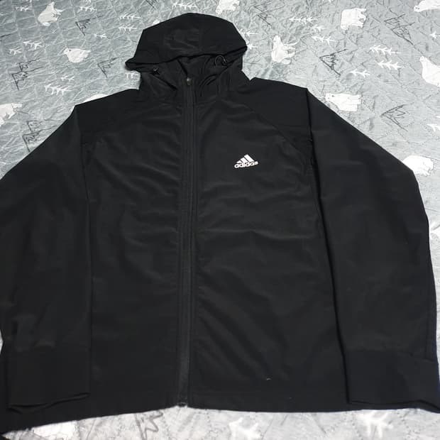 아디다스 웜업 기능성 후드 자켓 블랙 (XL)