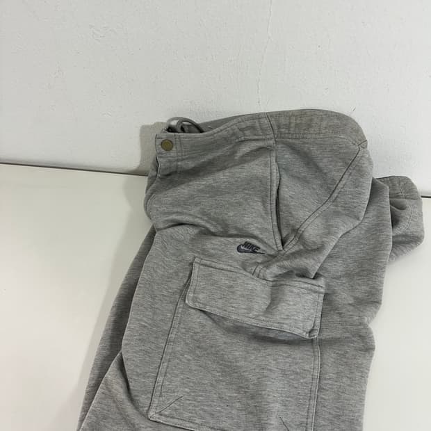 L-XL 나이키 그레이 기본로고 세미와이드 카고 트레이닝팬츠