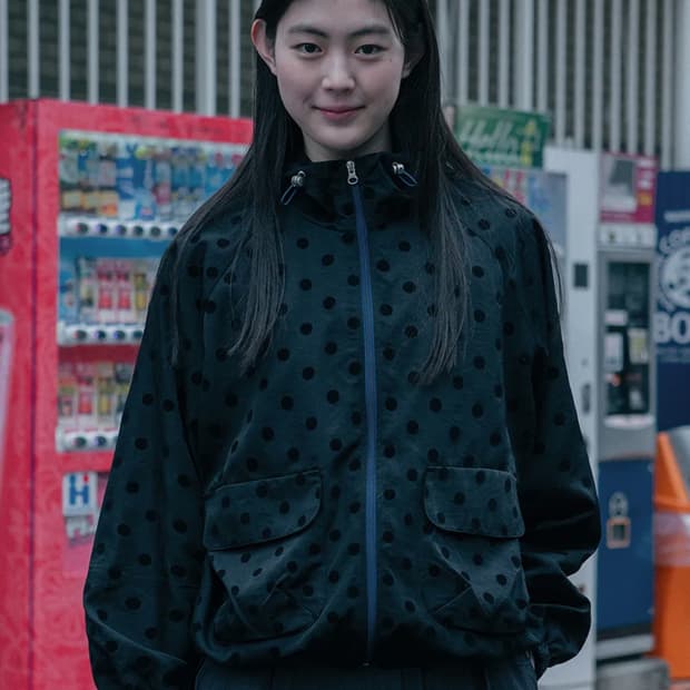 오헤시오 dot frill hooded windbreaker 