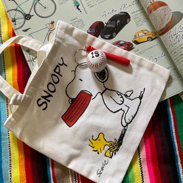 Snoopy 스누피 앤 우드스탁 프린팅 미니 손가방 에코백 토트백