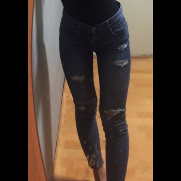 로우라이즈 스키니진 중청데님팬츠