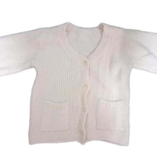 아이보리 브이넥 가디건 갸루 라떼 jk