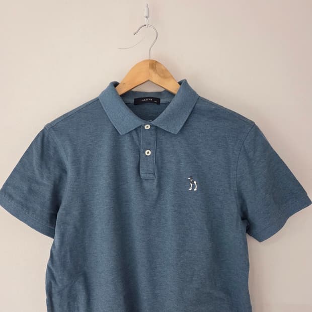 헤지스 블루 반팔카라티(95사이즈)