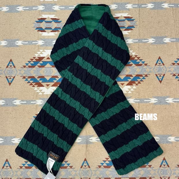 [OS] 빔즈 플러스 케이블 스트라이프 울 플리스 머플러