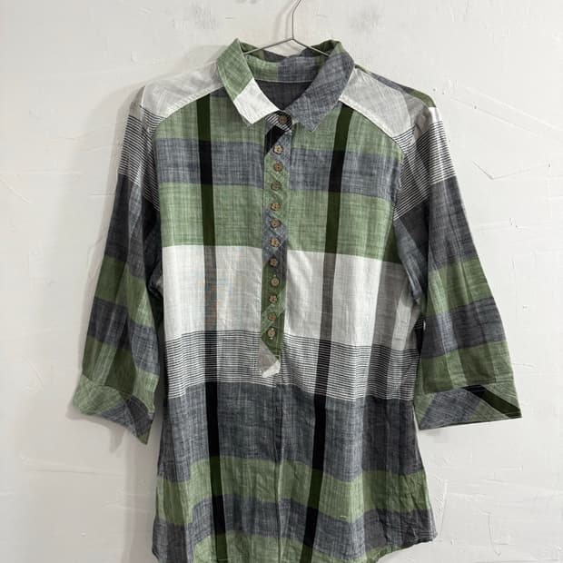 check mori blouse