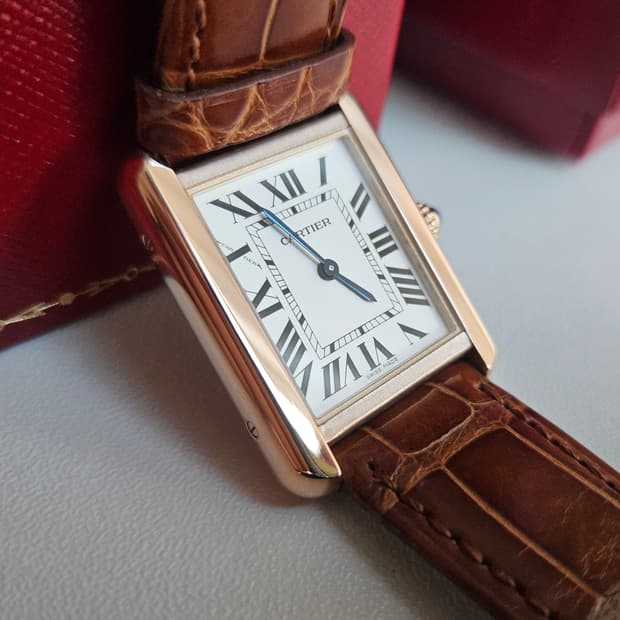 까르띠에 탱크솔로 로즈골드 스몰