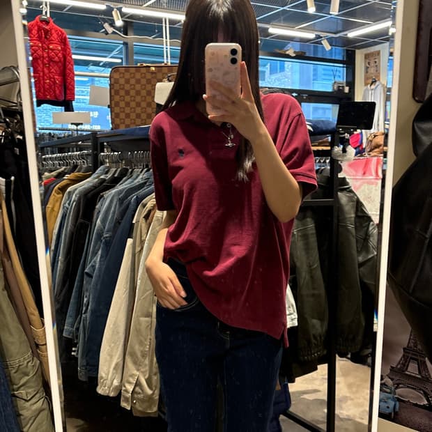 폴로 랄프로렌 버건디 반팔 PK티 L사이즈