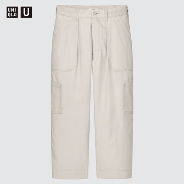 유니클로 U 와이드핏 베이커 팬츠 내츄럴 76