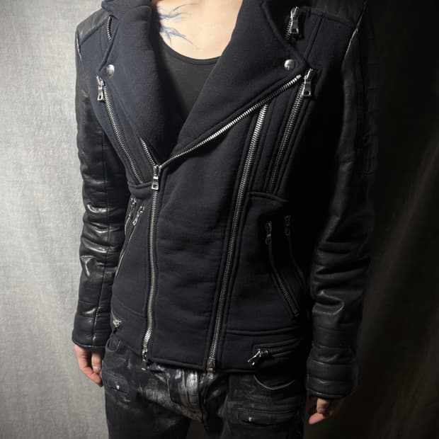 Balmain Multi Zip Hybrid Biker Jacket 