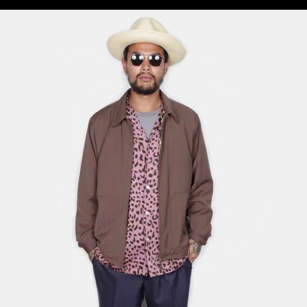 와코마리아 19fw 레오파드 오픈 칼라 셔츠