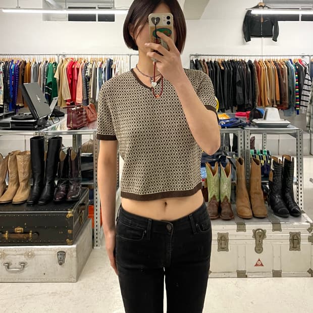 MAX&CO crop knit half t-shirt 막스앤코 막스마라