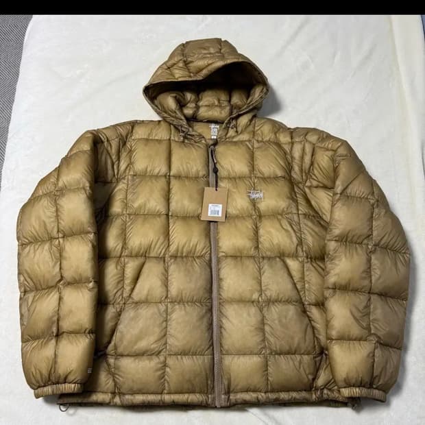 스투시 미드웨이트 퍼퍼 카키 L