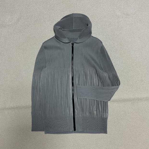 플리츠 후드 집업 자켓