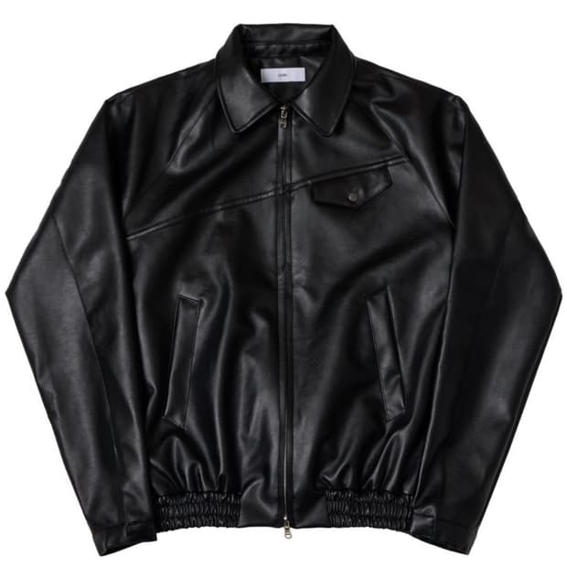 리젤서비스 SLANT JOIN LEATHER BOMBER (BLACK)