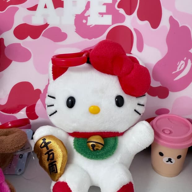 복고양이 키티 인형 키링