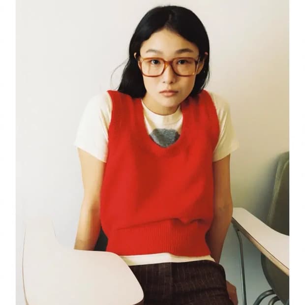 포니테일 니트베스트 레드 S