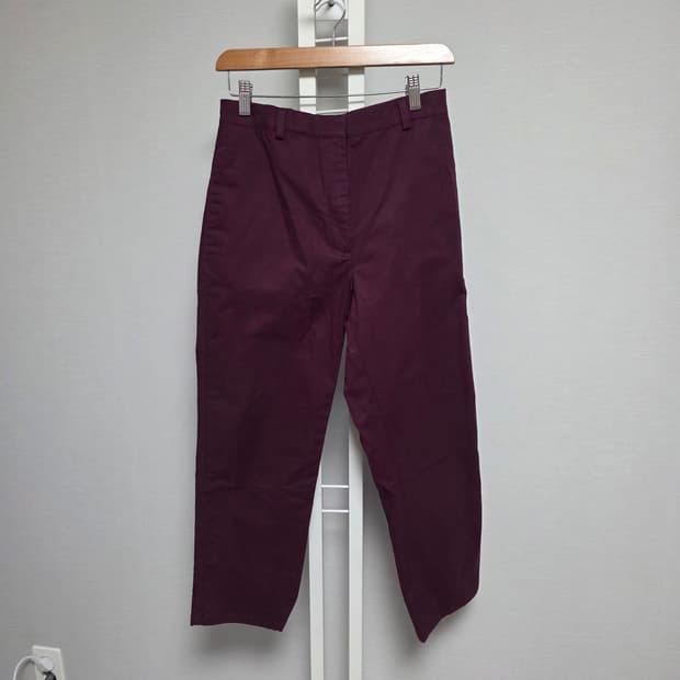 COS 버건디 여성 면바지 팬츠