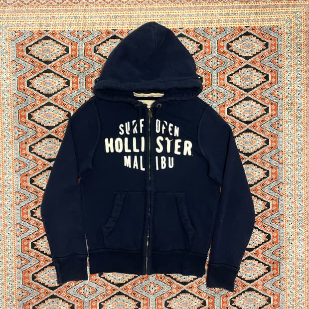 홀리스터 스펠로고 네이비 기모 후드집업 남성S