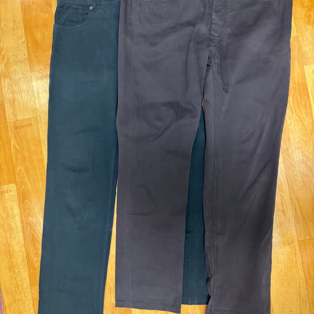 [50] 프랑스구매 마르지엘라 블랙/버건디 코튼 캐시미어 슬림팬츠