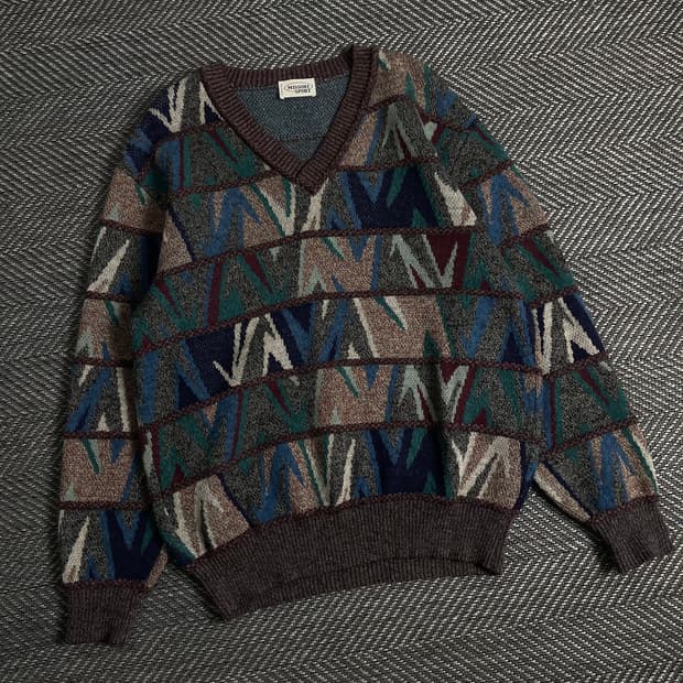 미쏘니 아카이브 패턴 디테일 스웨터y 2909