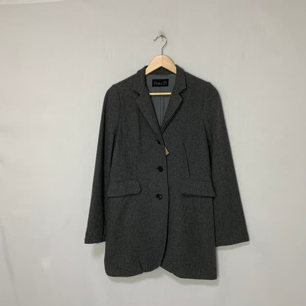 캐시미어 100% 빈티지 Basile28 그레이 여성 하프 코트