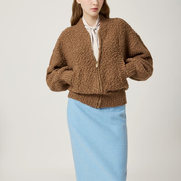 24 모조에스핀 부클 집업 자켓 55