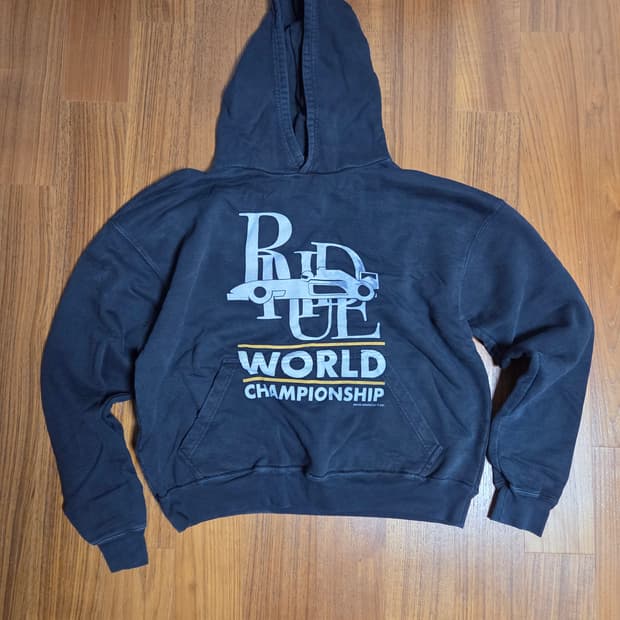 Rhude 빈티지 가공 블랙 후디