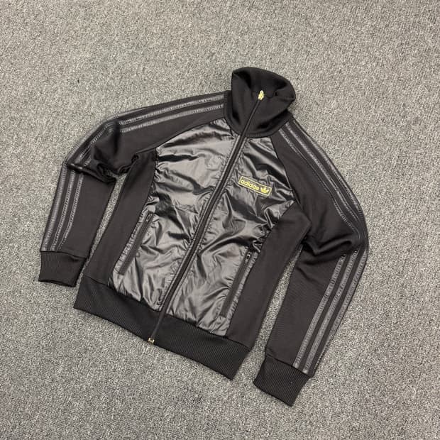 아디다스 빈티지 y2k 여성 금장 블랙 져지