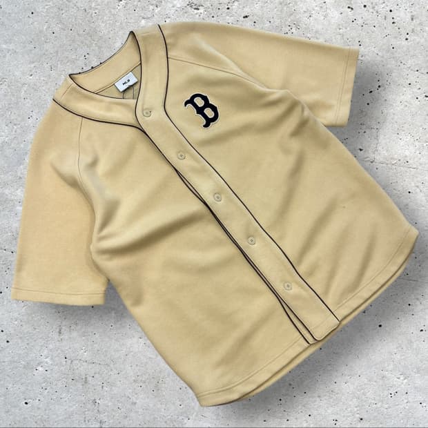 [L] MLB 보스턴 베이스볼 셔츠 아이보리 B76