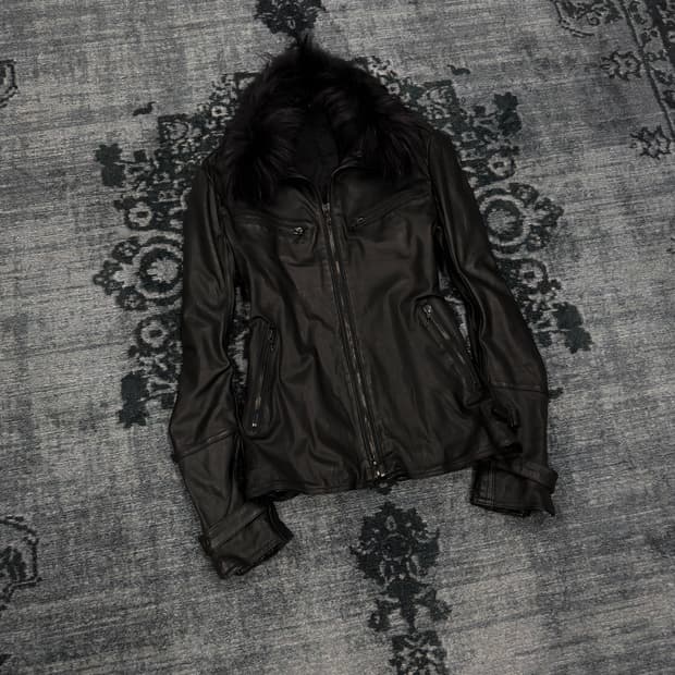 Shellac cow skin fur rider jacket