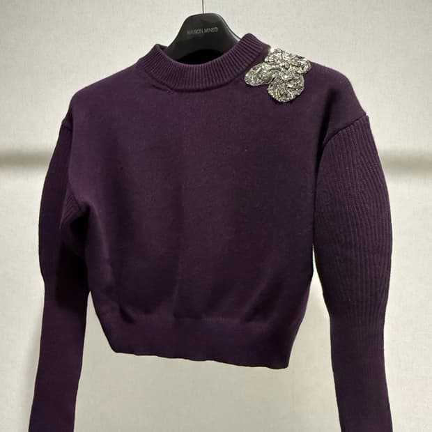 알렉산더 맥퀸 Nightshade Eggplant Embellished