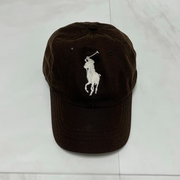 [두산정품/가죽스트랩] 폴로 랄프로렌 빅포니 갈색/브라운 볼캡