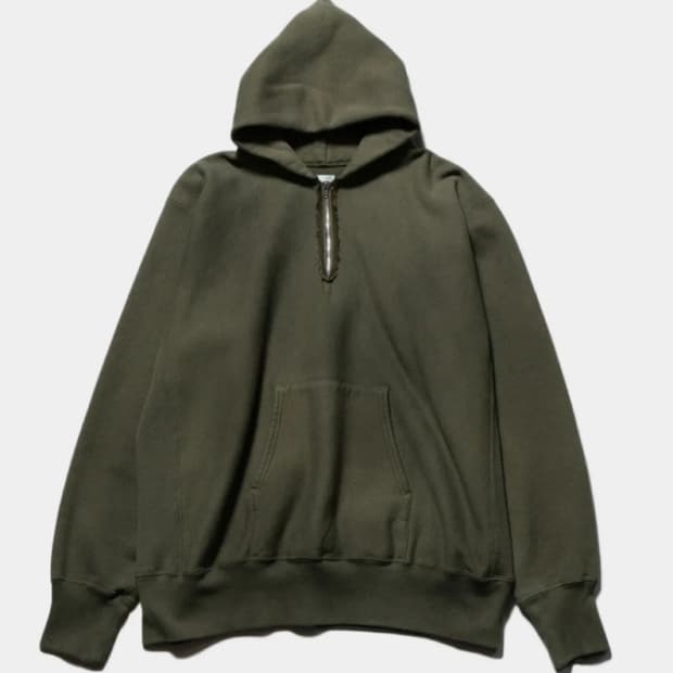 아프레쎄 25ss 하프 집업 후드 올리브 2사이즈
