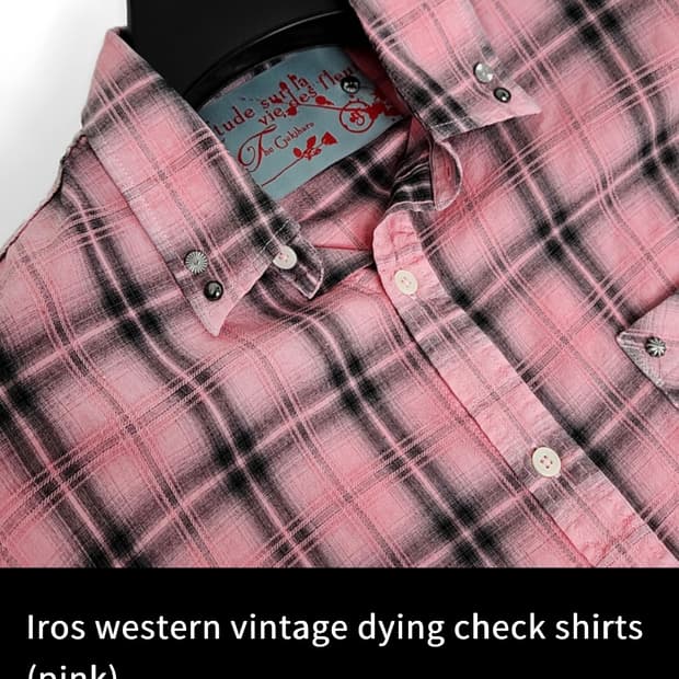 가키하라 핑크 체크 셔츠