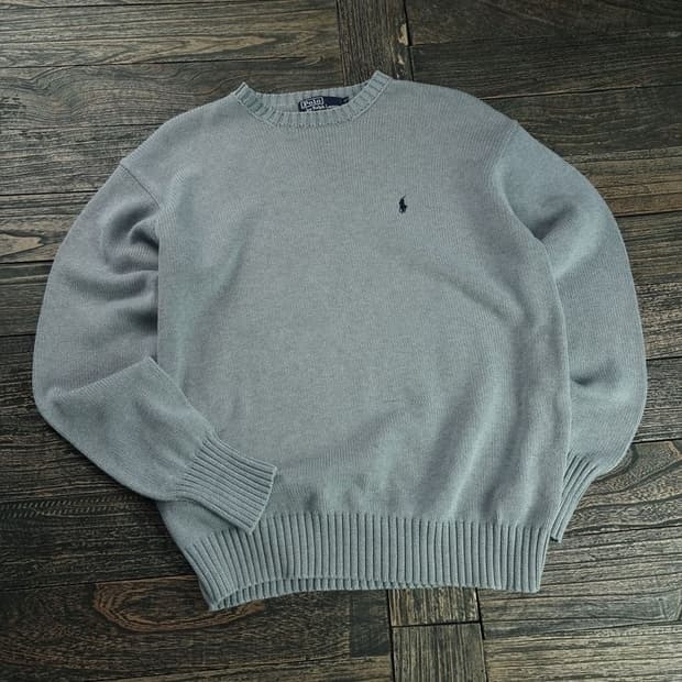 [폴로 랄프로렌] 포니 로고 자수 니트 그레이 M18660
