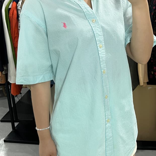 Polo 폴로 랄프로렌 시어서커 반팔 셔츠 m