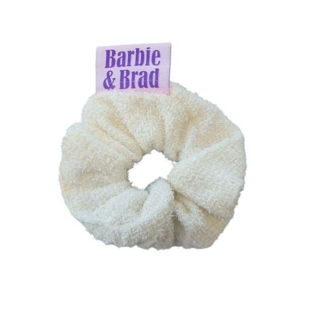 헤어스크런치 곱창끈 헤어끈 화이트 barbie
