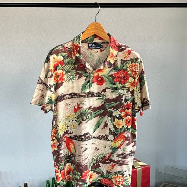 [XL]폴로 랄프로렌 트로피컬 하와이안 반팔 티셔츠