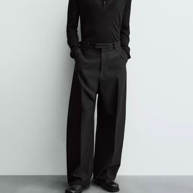 (매물x.새상품) 자라 스튜디오 울 커브드 핏 트라우저