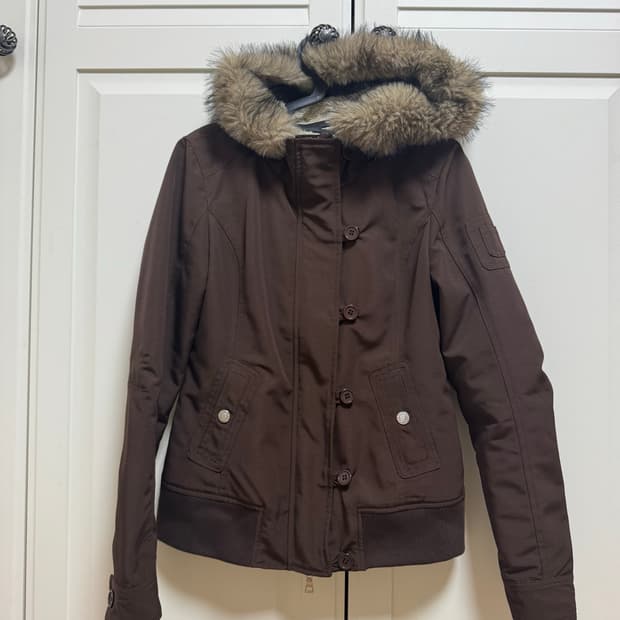 갸루 y2k 브라운 퍼자켓